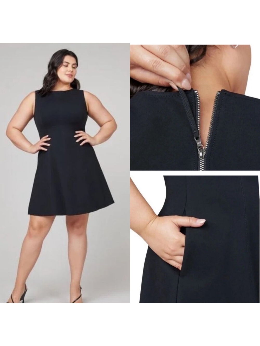 NWT SPANX The Perfect Fit & Flare Dress in Classic Black Women’s size 1X 20381R - Picture 12 of 15